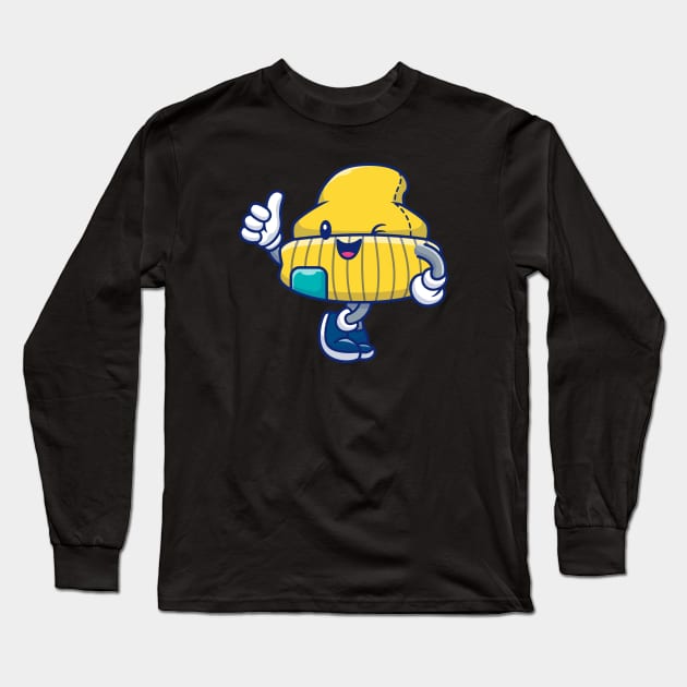 Cute Beanie Hat with thumbs up Long Sleeve T-Shirt by Catalyst Labs